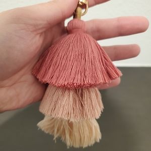 Pink Tassel Keychain Bag Charm